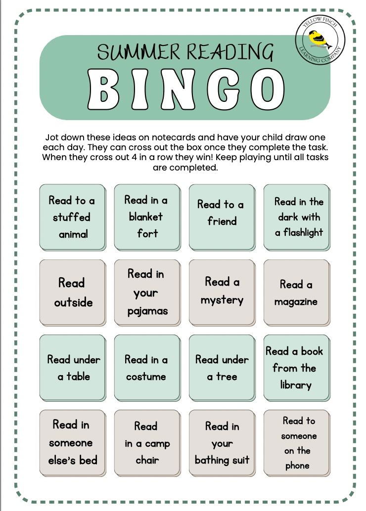 Reading Bingo- FREE DOWNLOAD