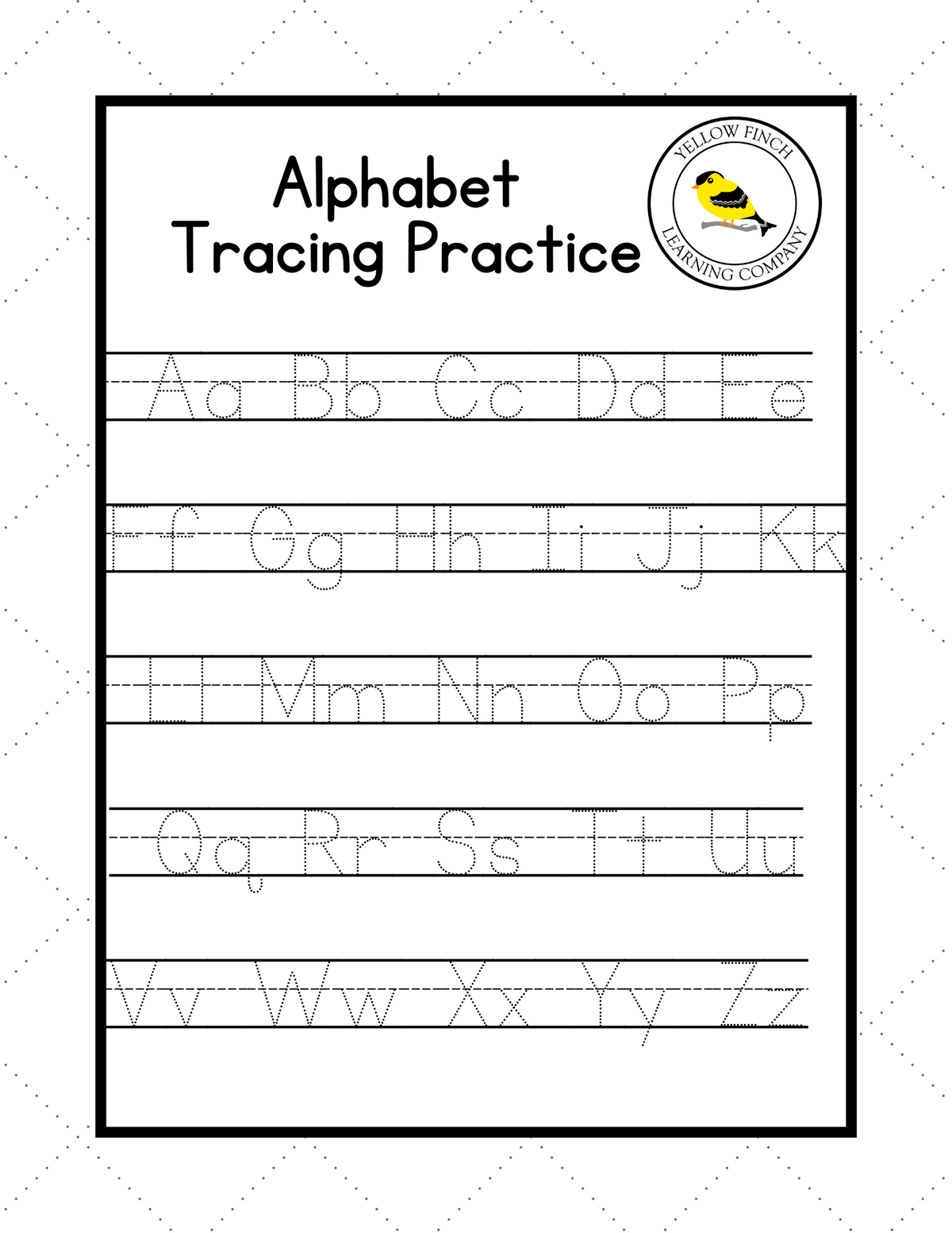 Alphabet Tracing - FREE DOWNLOAD – Yellow Finch Learning